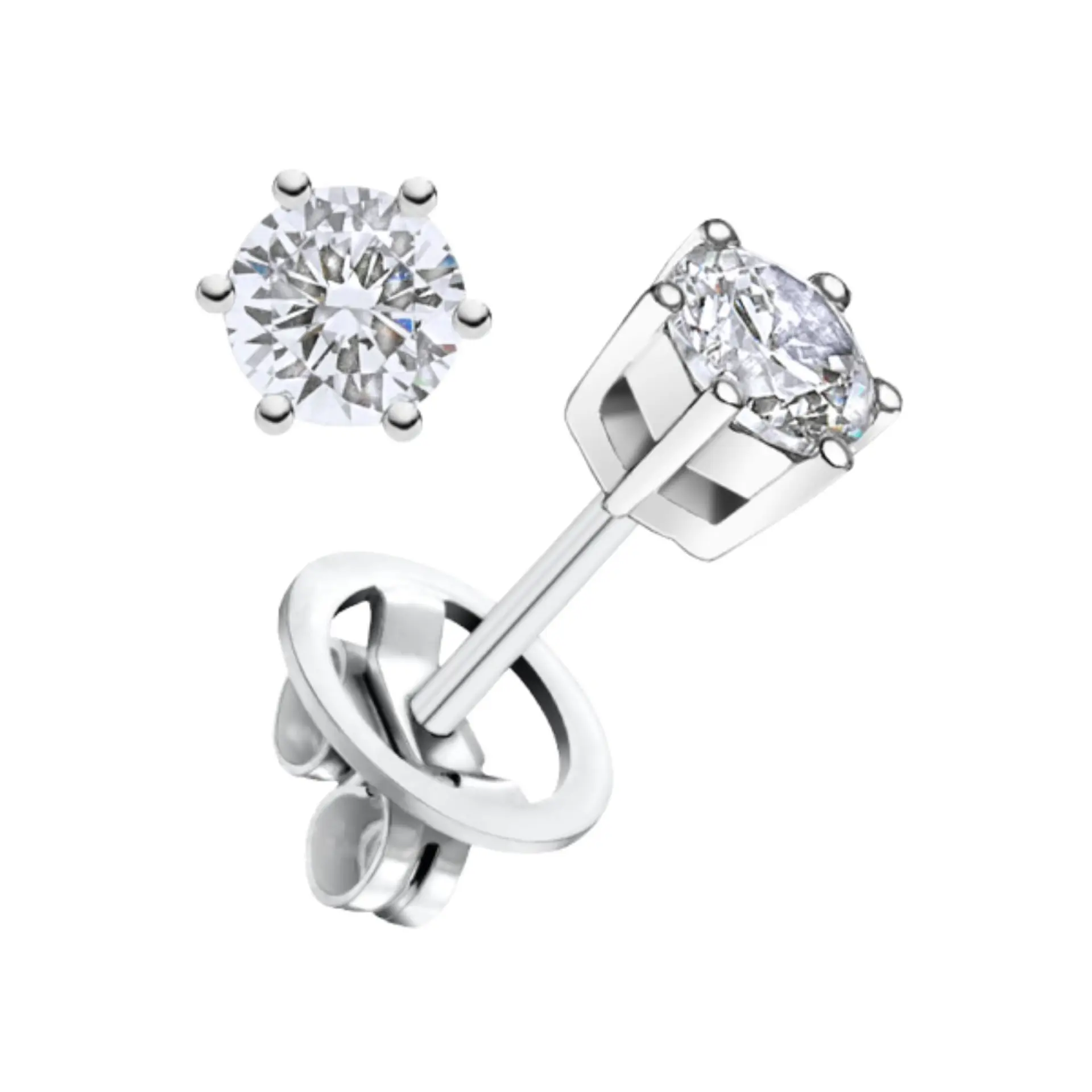 Pendientes de Oro blanco y diamantes  1