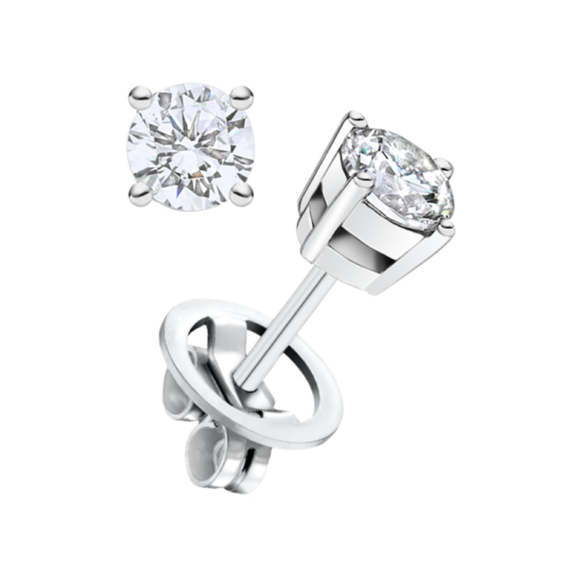 Pendientes Oro blanco diamante  1