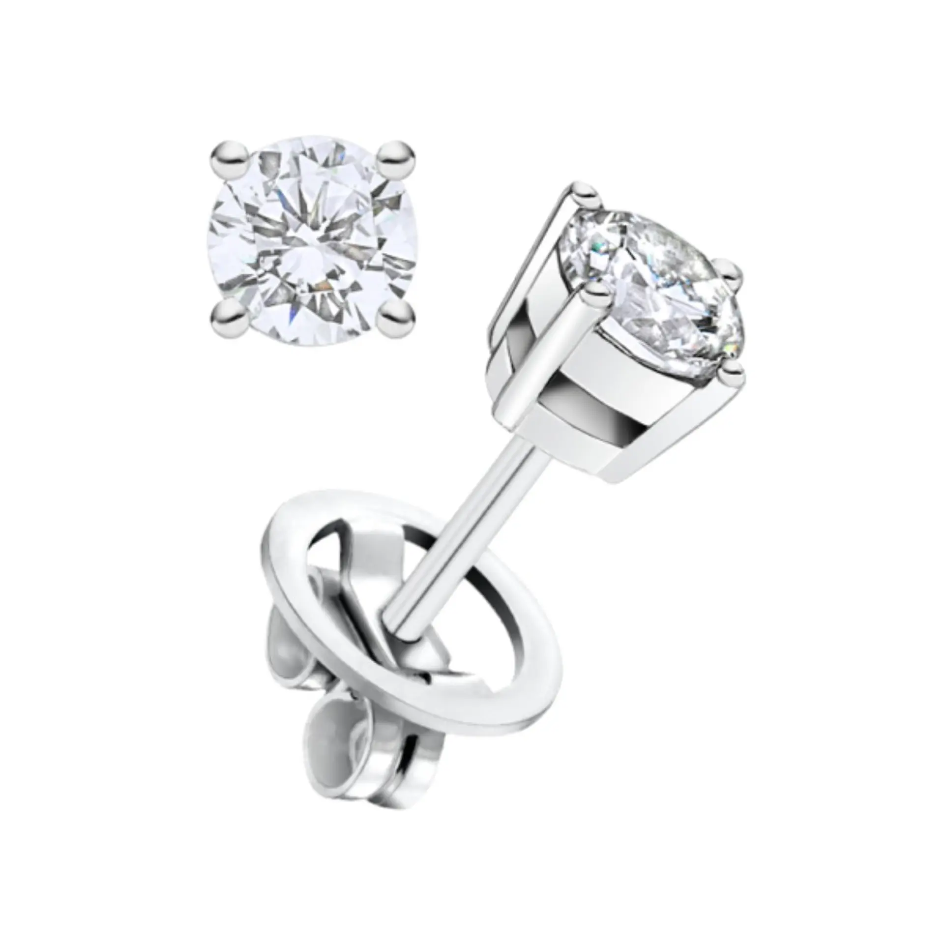Pendientes Oro blanco diamante  1