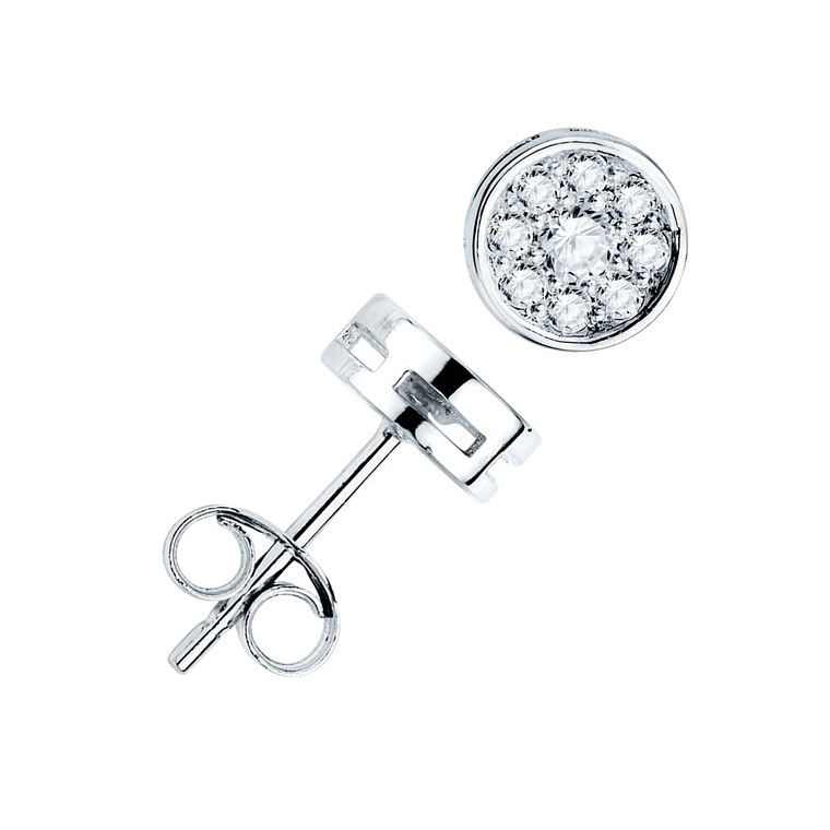 Pendiente de Oro blanco y diamante  1