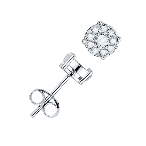 Pendientes Oro blanco diamantes 