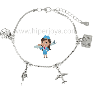 Pulsera de la azafata plata