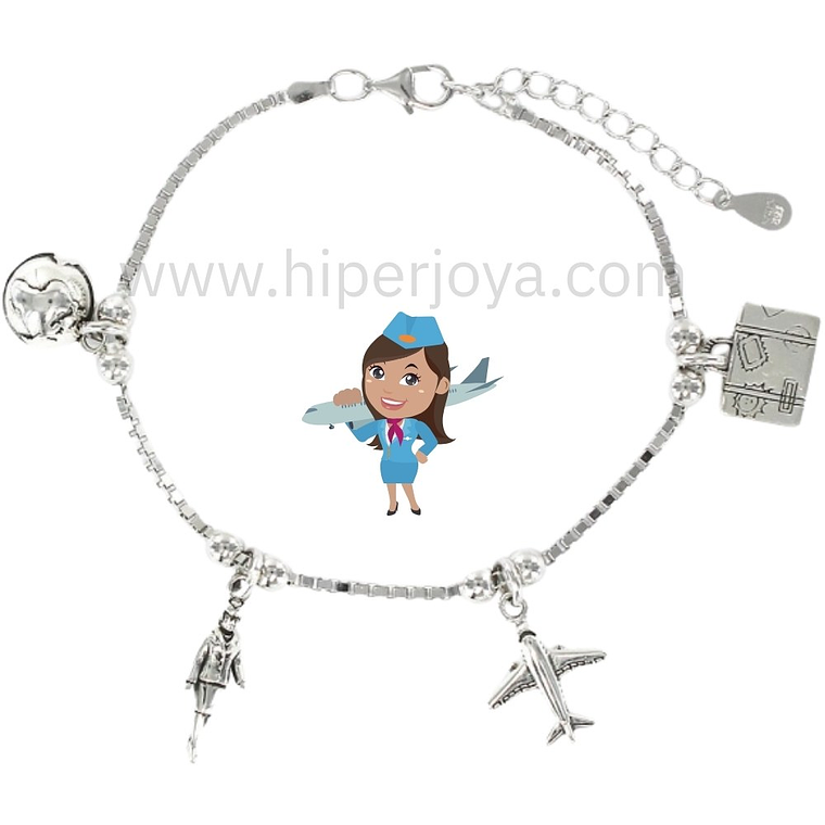Pulsera de la azafata plata 1