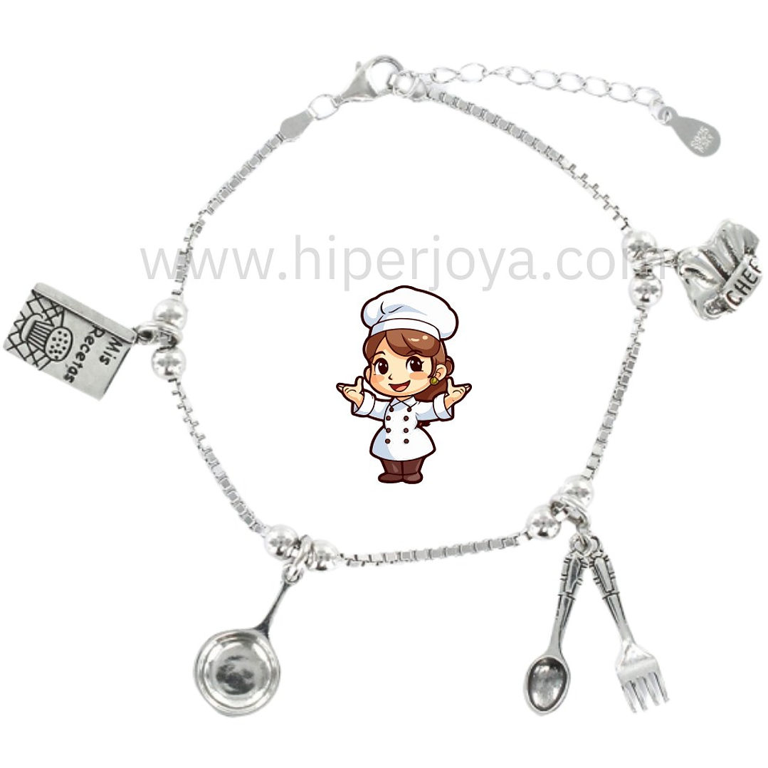 Pulsera de la cocinera plata 1