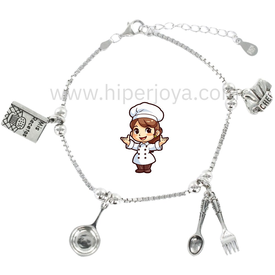 Pulsera de la cocinera plata 1