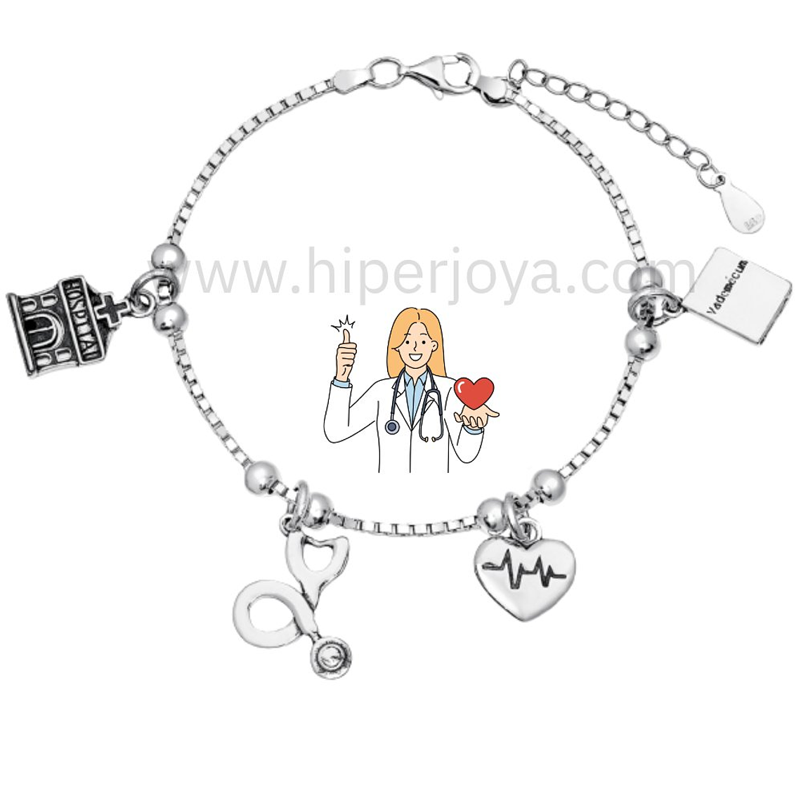 Pulsera de la doctora plata 1