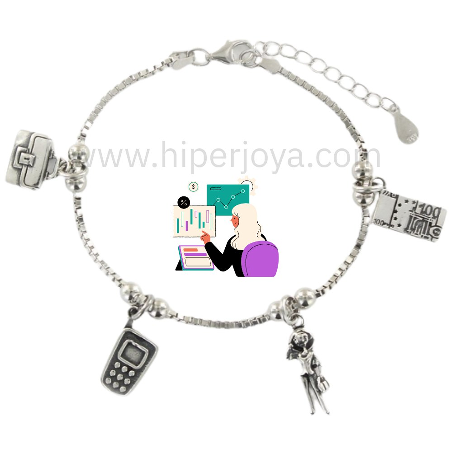 Pulsera de la empresaria plata 1