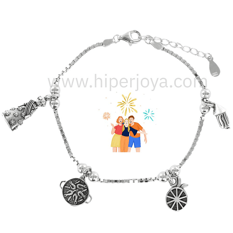Pulsera de la fallera plata