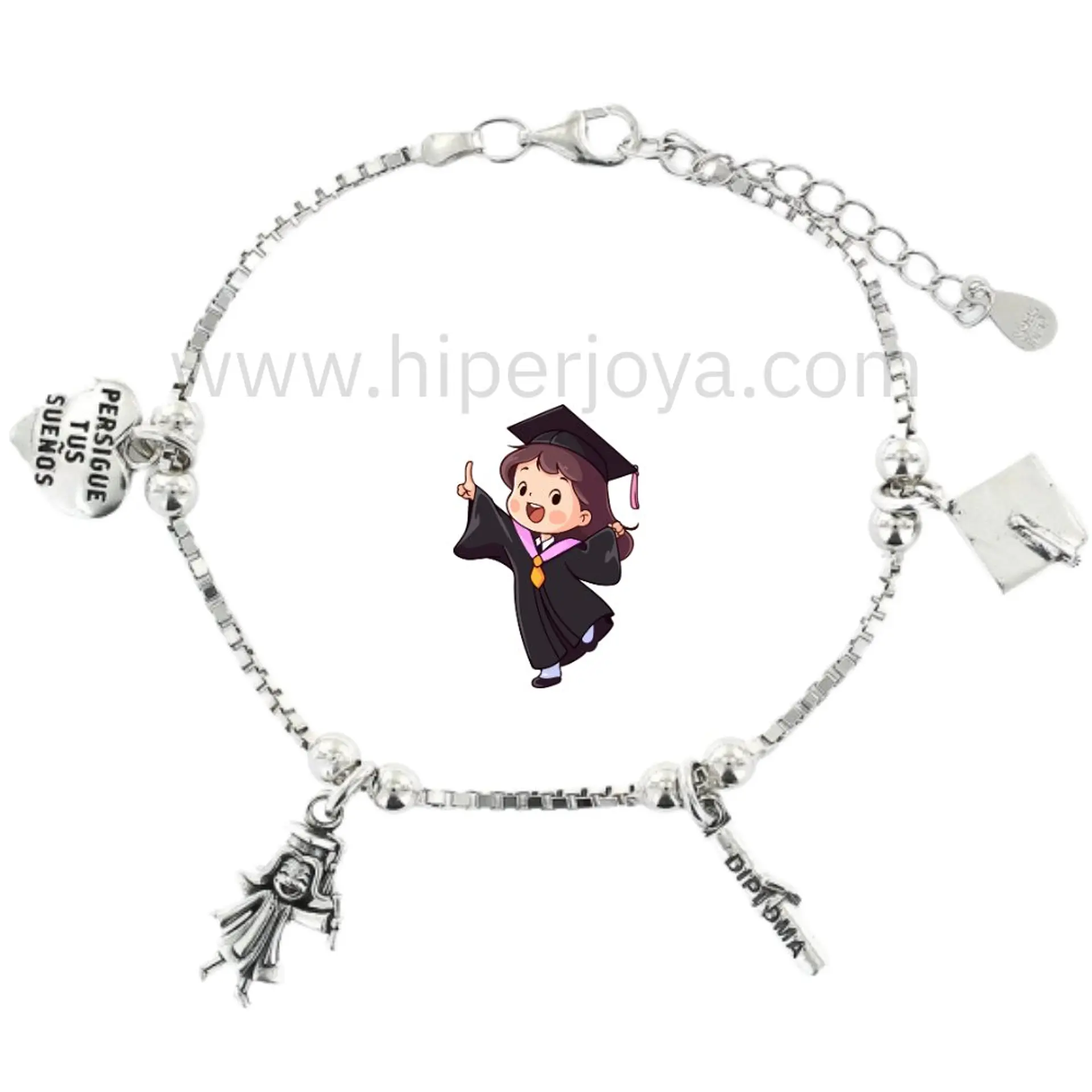 Pulsera de la graduación plata 1