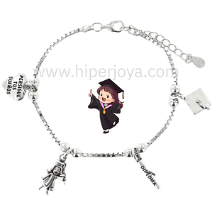 Pulsera de la graduación plata