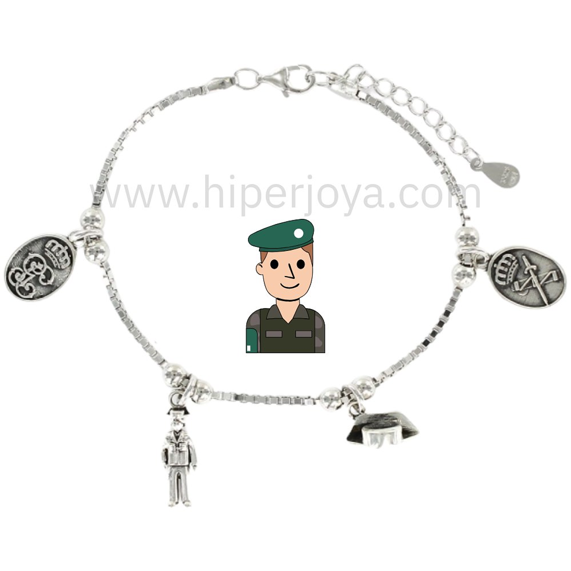 Pulsera de la guardia civil plata 1
