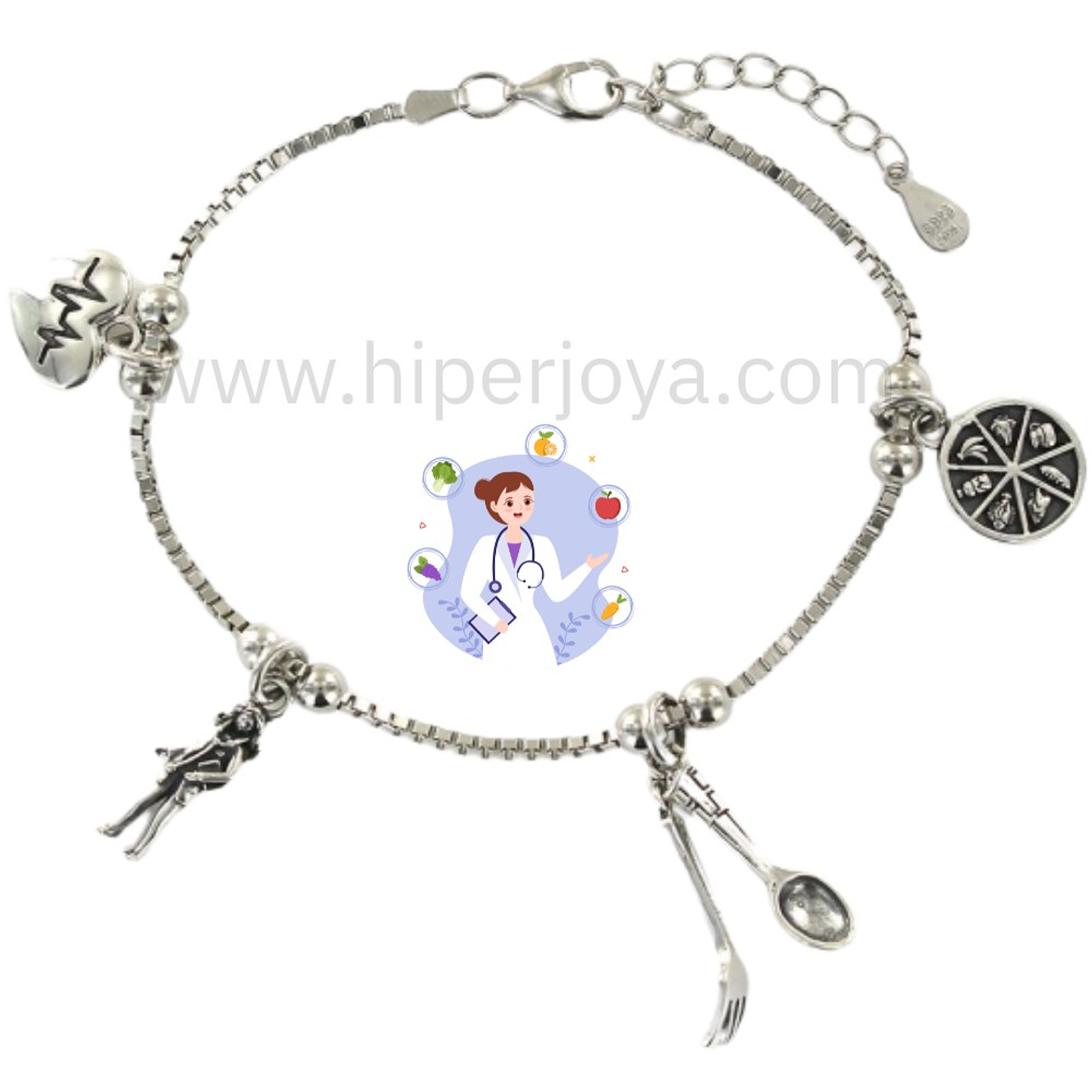 Pulsera de la nutricionista plata 1