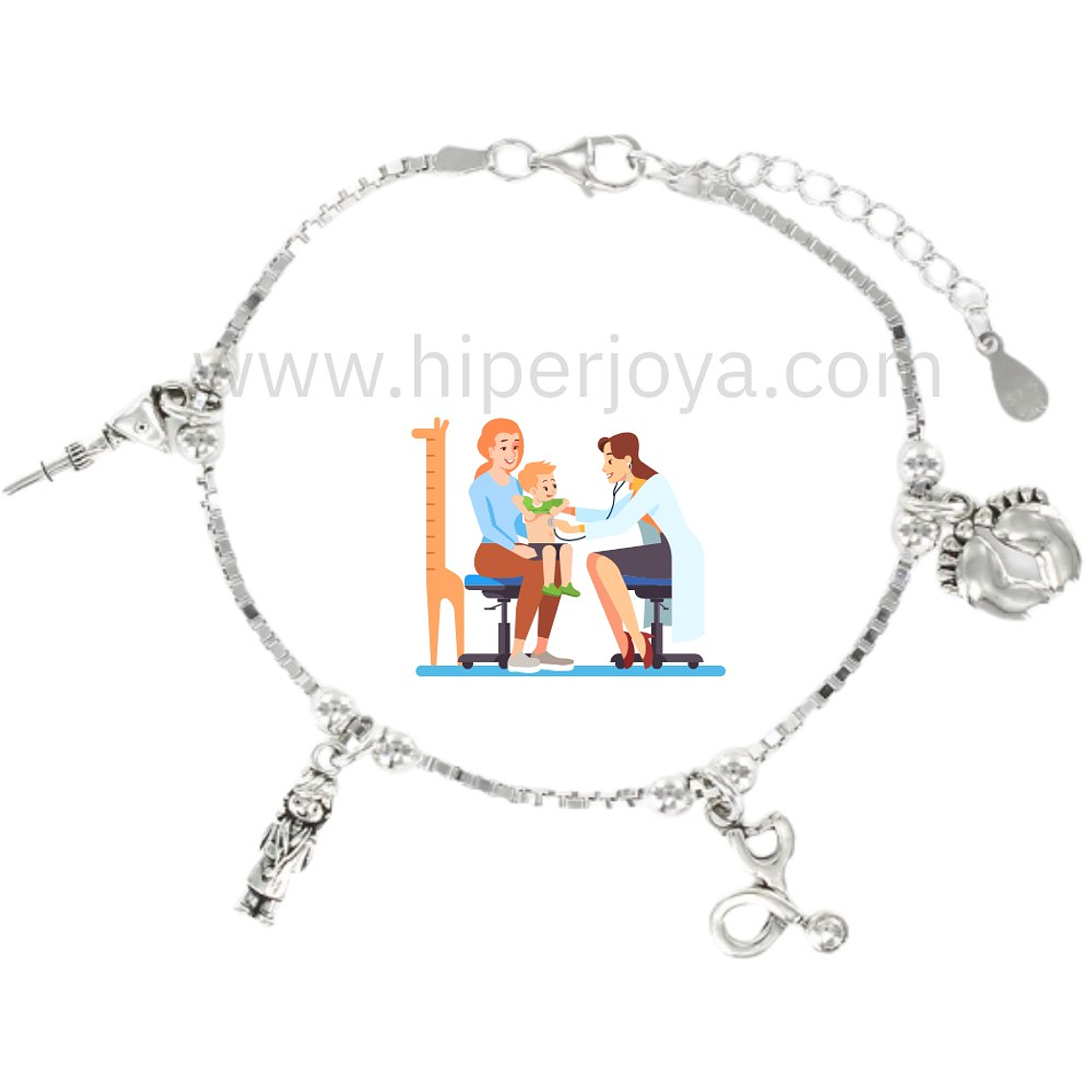 Pulsera de la pediatra plata 1