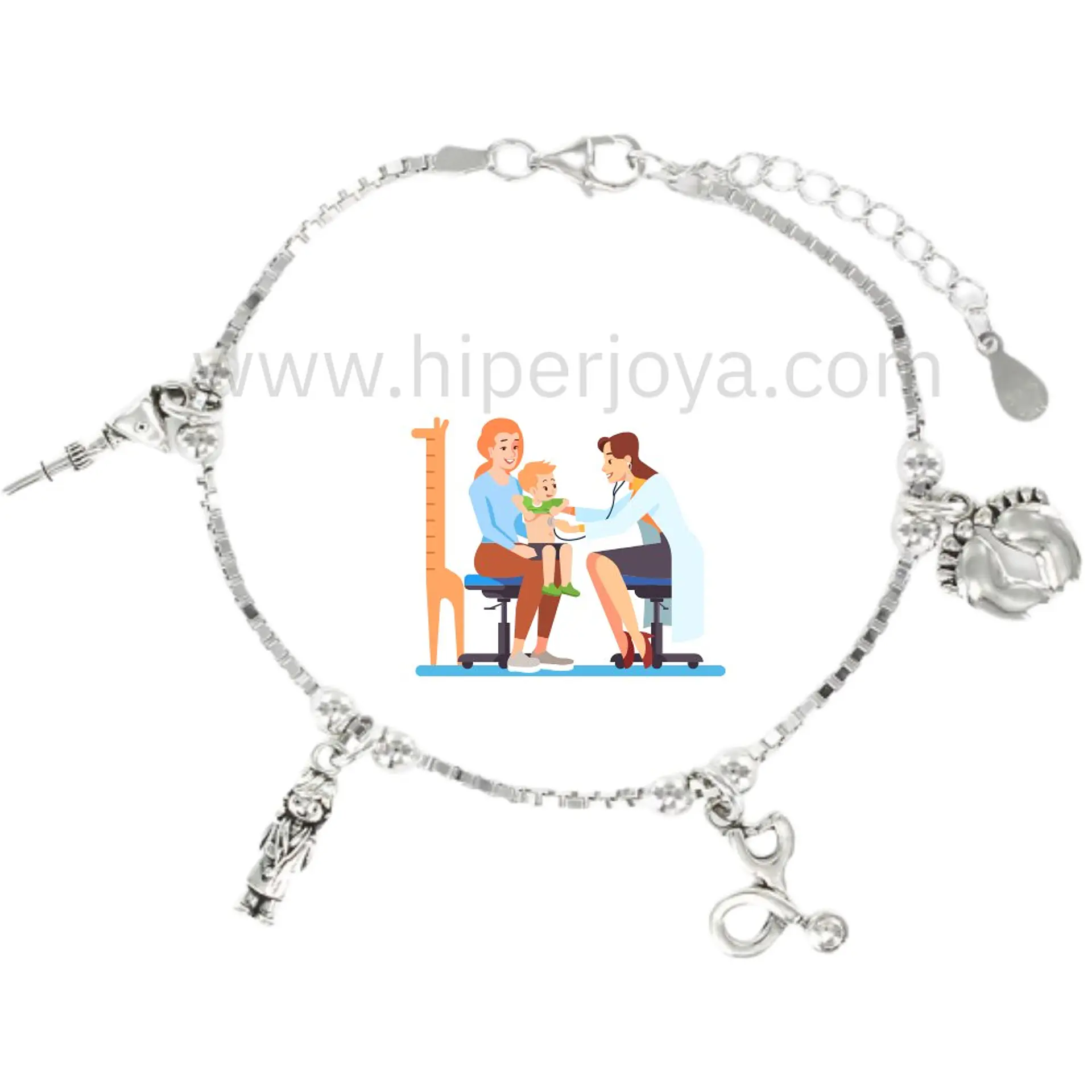 Pulsera de la pediatra plata 1