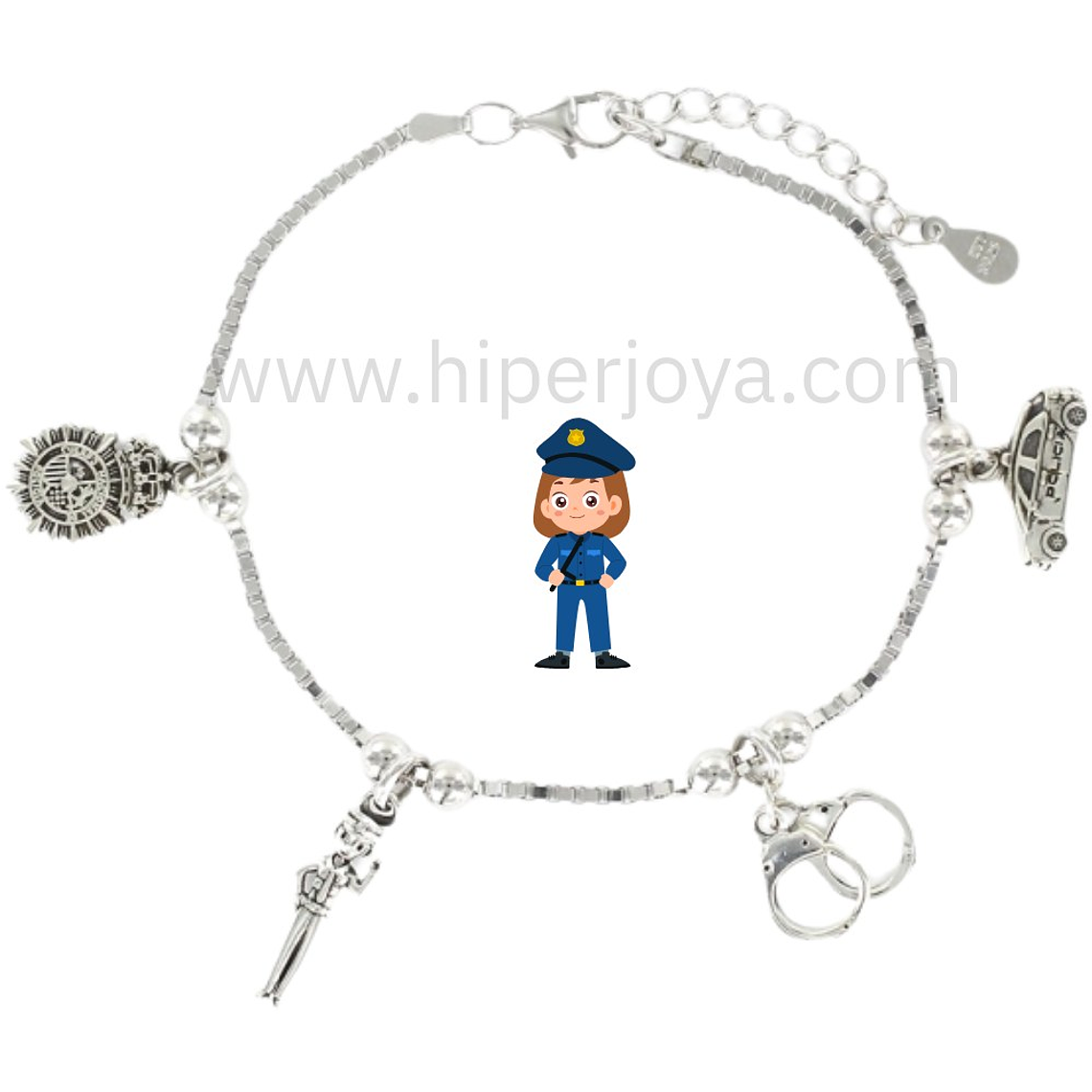 Pulsera de la policía plata 1