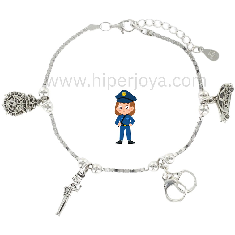 Pulsera de la policía plata 1