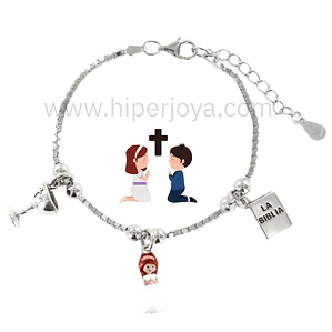 Pulsera de mi primera comunión plata