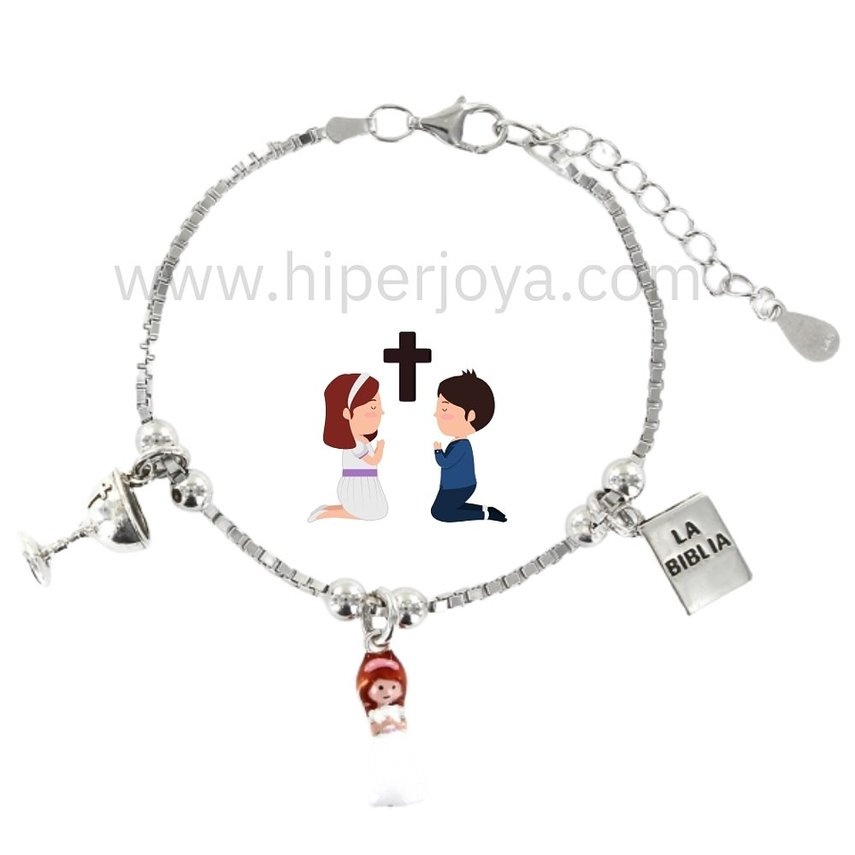 Pulsera de mi primera comunión plata 1