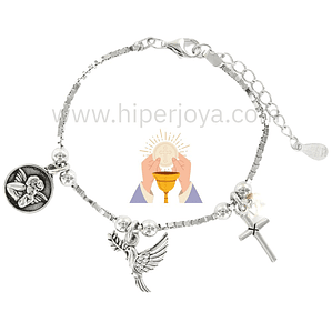 Pulsera primera comunión plata
