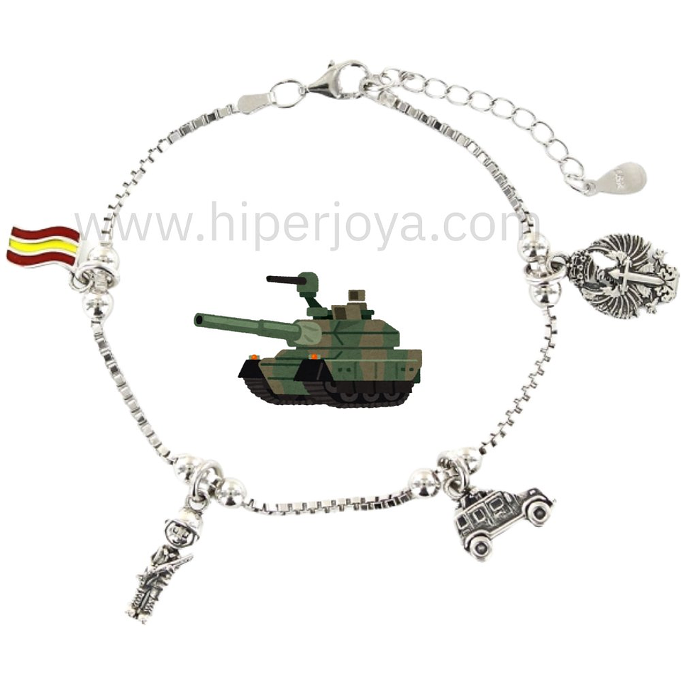 Pulsera ejercito de tierra plata 1
