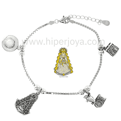 Pulsera Virgen del Rocío plata