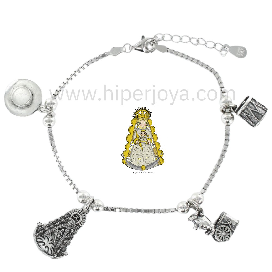 Pulsera Virgen del Rocío plata 1