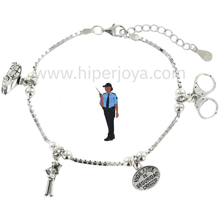 Pulsera vigilante de seguridad plata 1