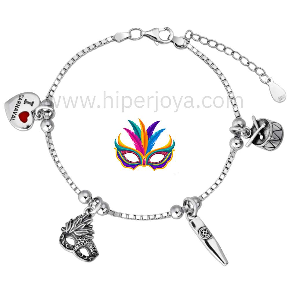 Pulsera de carnaval plata 1