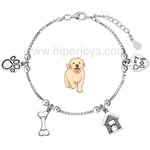 Pulsera de la mascota dog plata