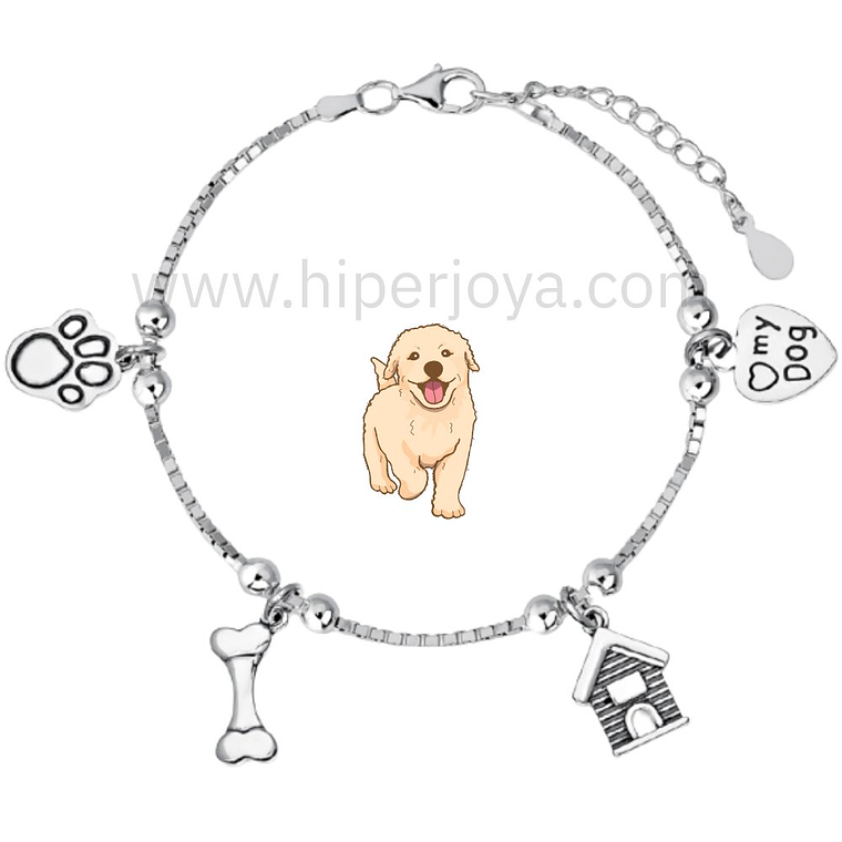 Pulsera de la mascota dog plata 1