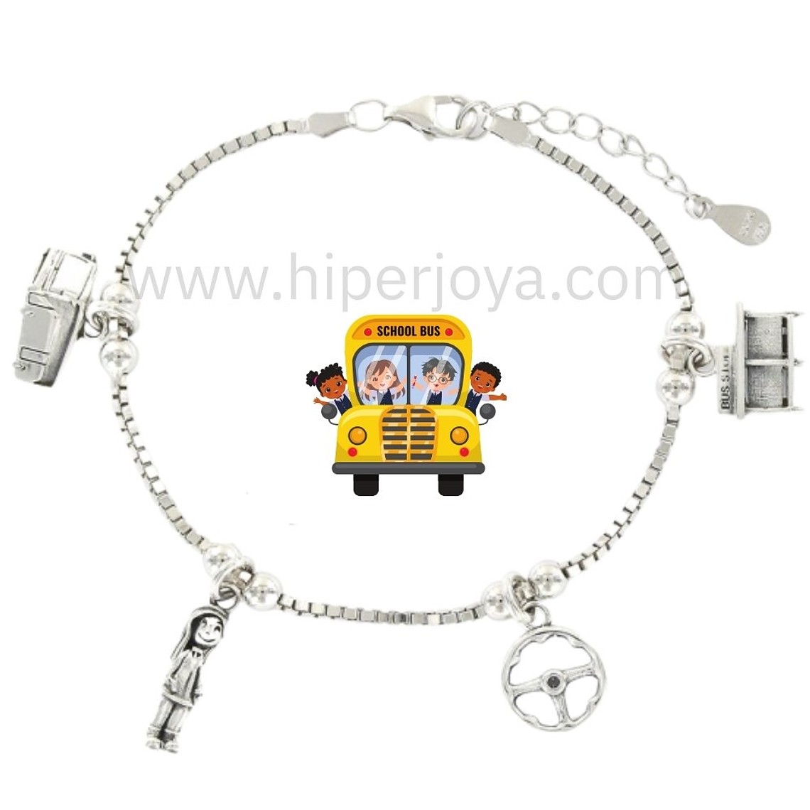 Pulsera conductora de autobús plata 1