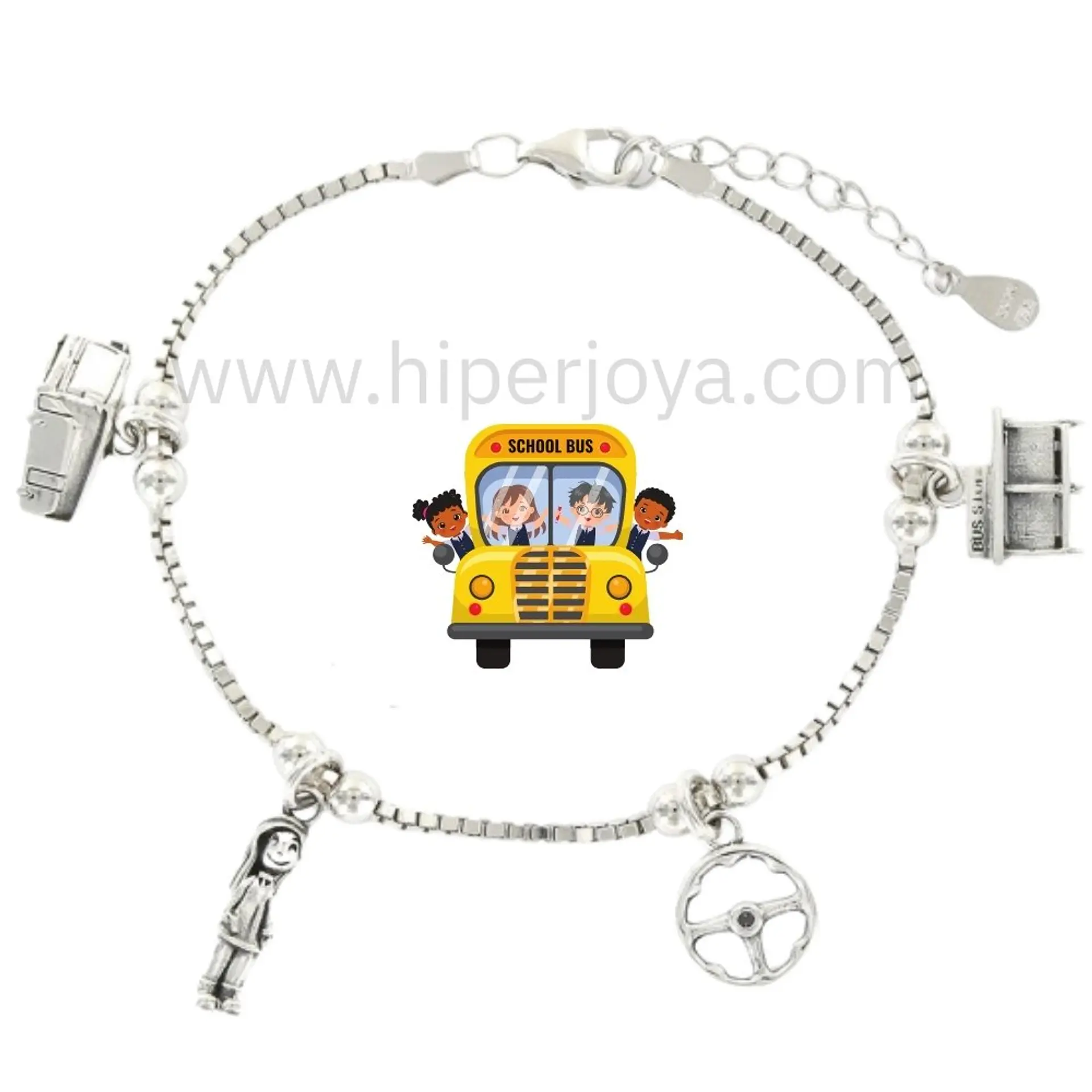 Pulsera conductora de autobús plata 1