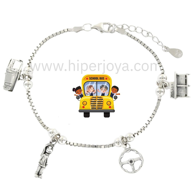 Pulsera conductora de autobús plata 1