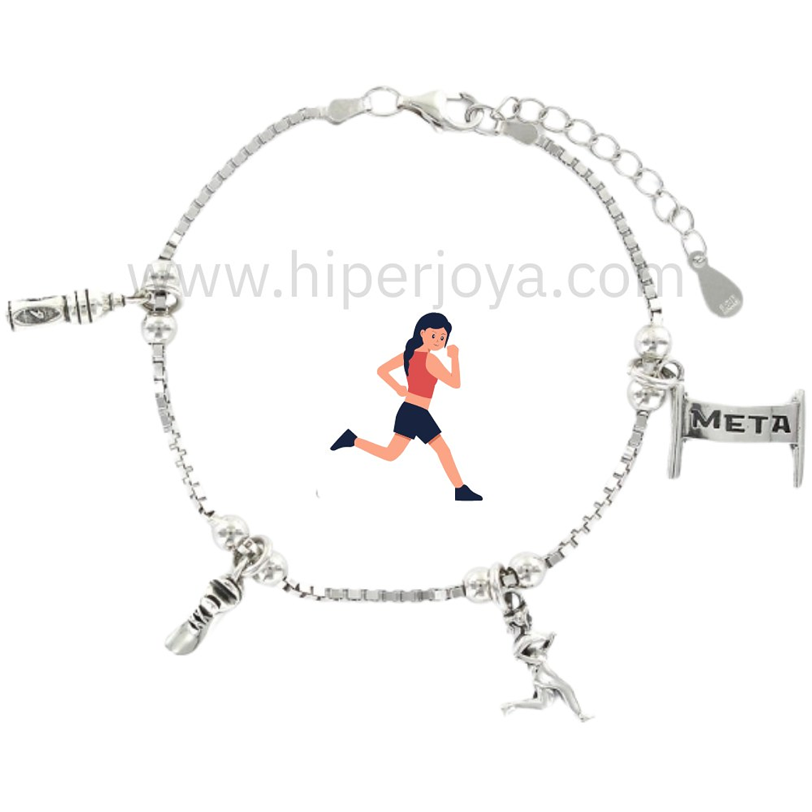 Pulsera de la corredora plata 1