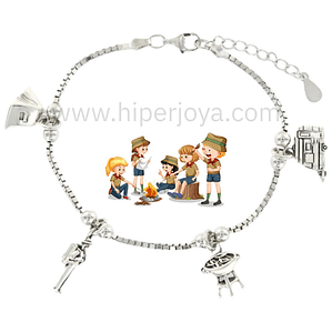 Pulsera de la campista plata