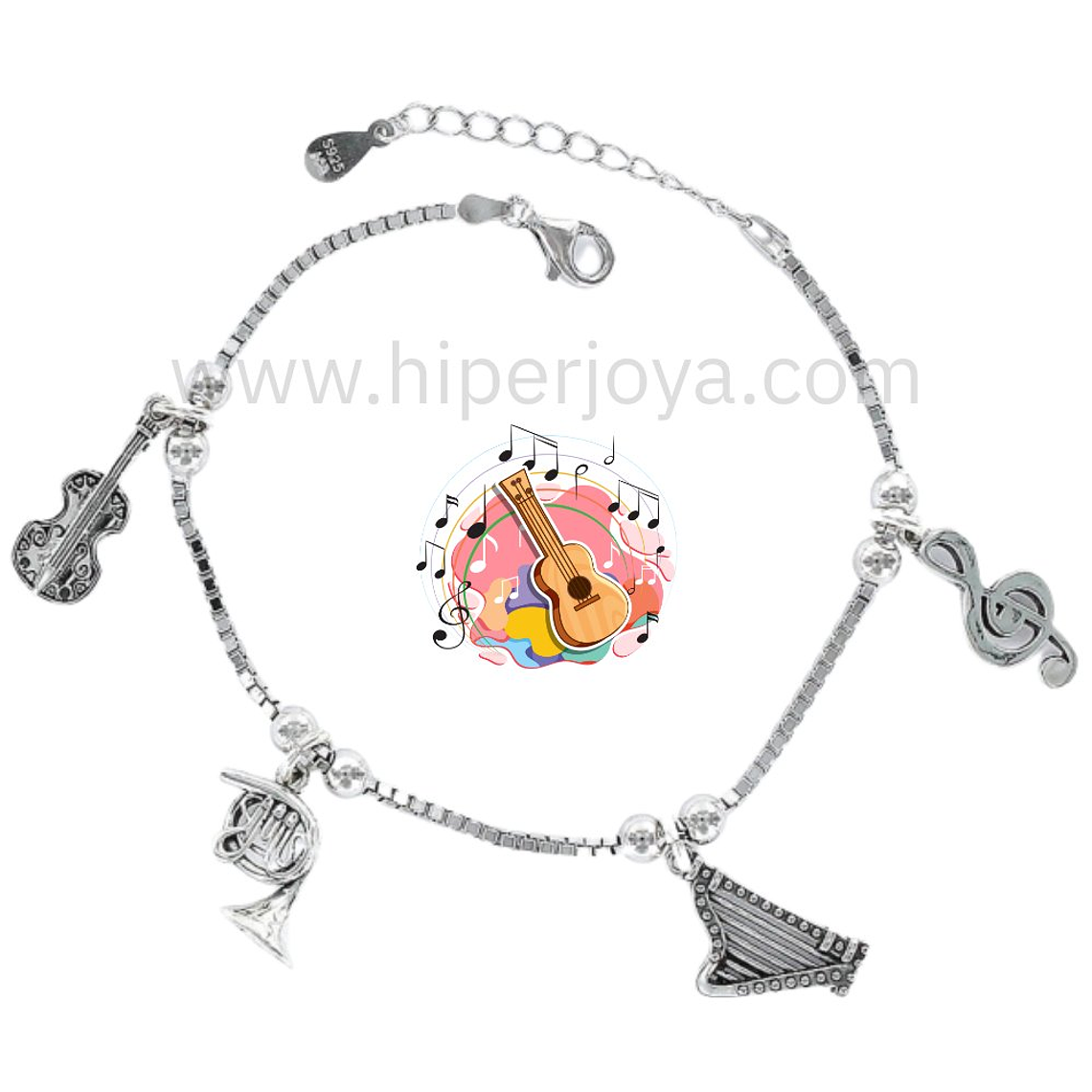 Pulsera de la música plata 1