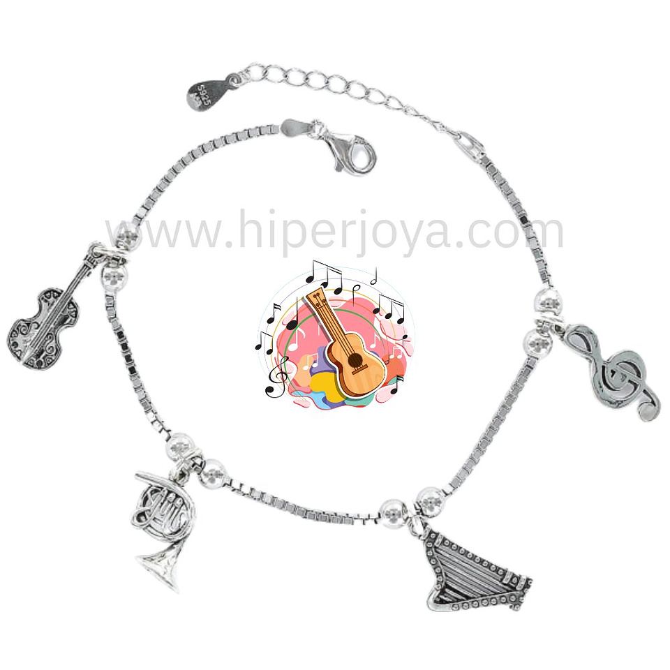 Pulsera de la música plata 1