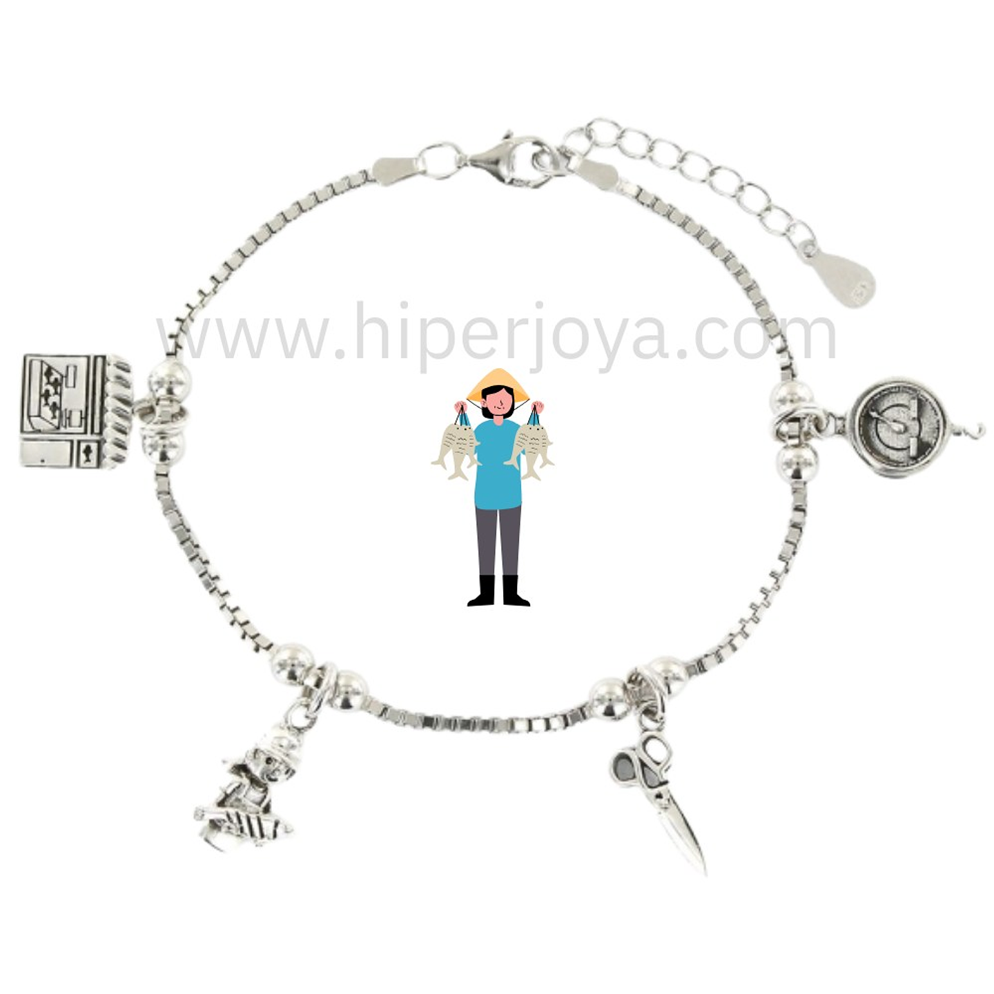 Pulsera de la pescadera plata 1