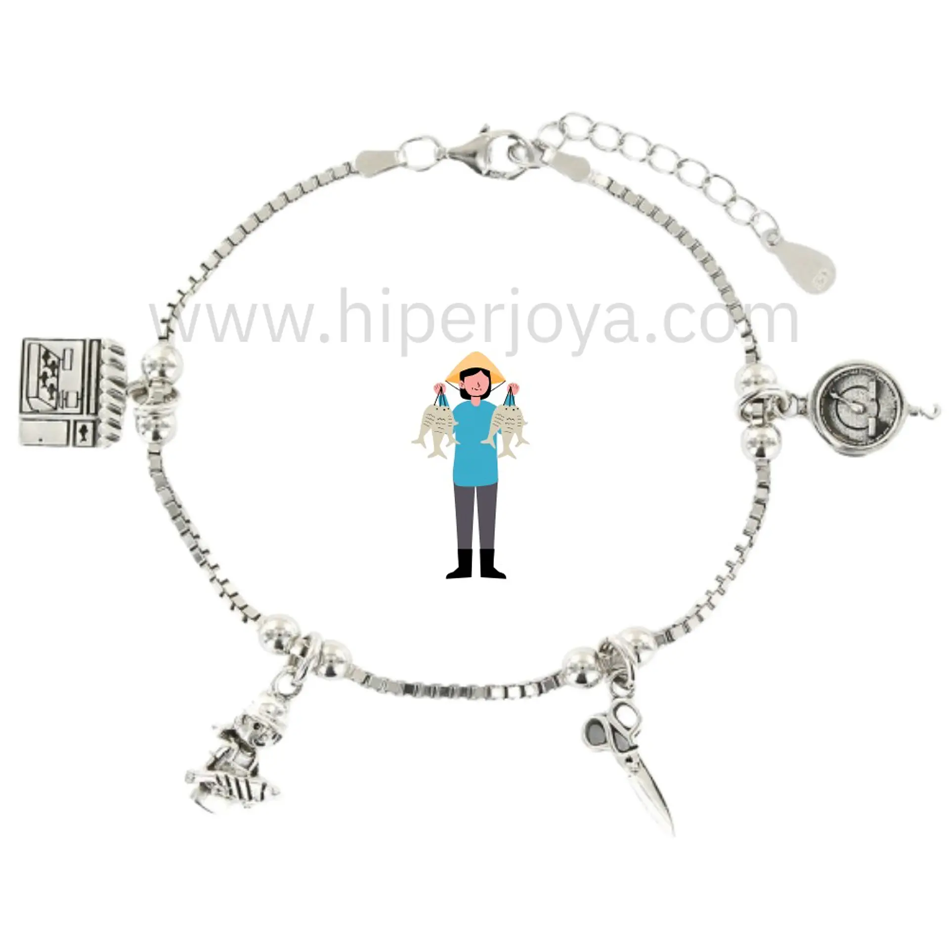 Pulsera de la pescadera plata 1