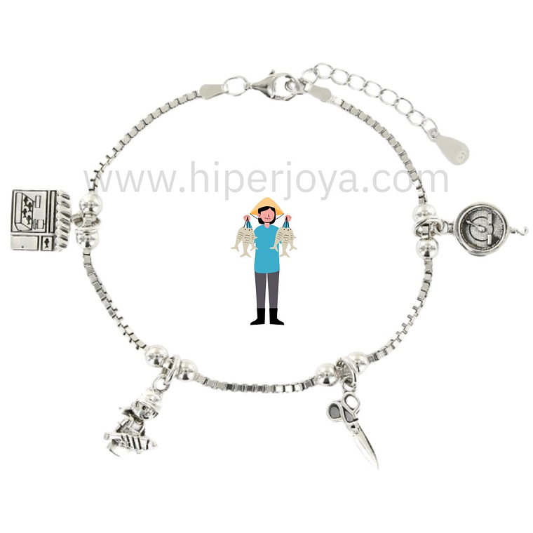 Pulsera de la pescadera plata 1