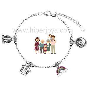 Pulsera de la familia plata