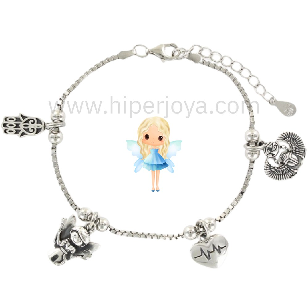 Pulsera hada de protección plata  1