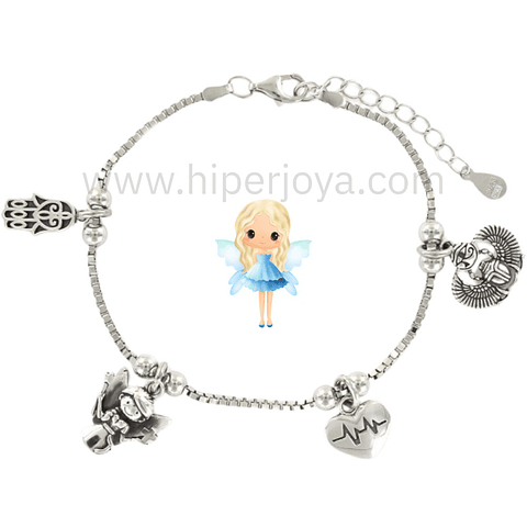 Pulsera hada de protección plata 
