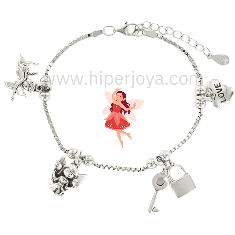 Pulsera hada del amor plata