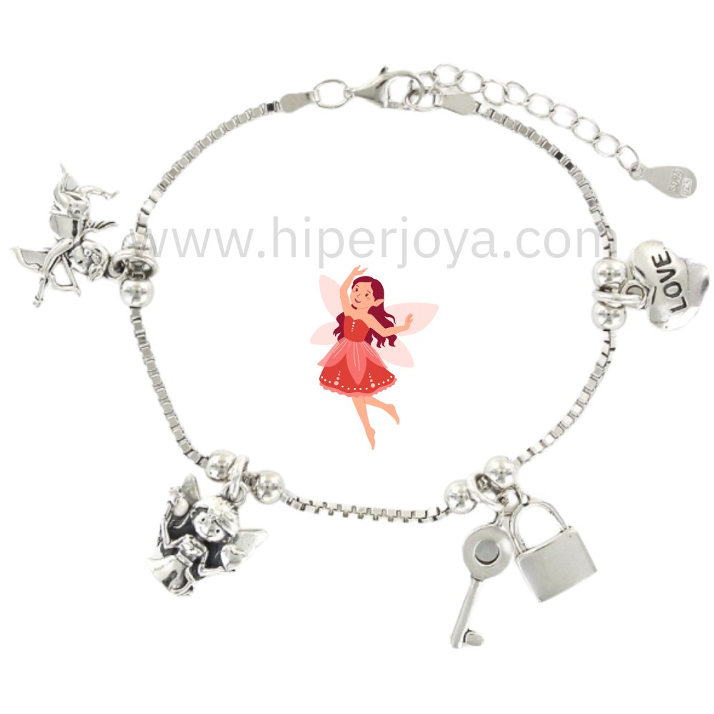 Pulsera hada del amor plata 1