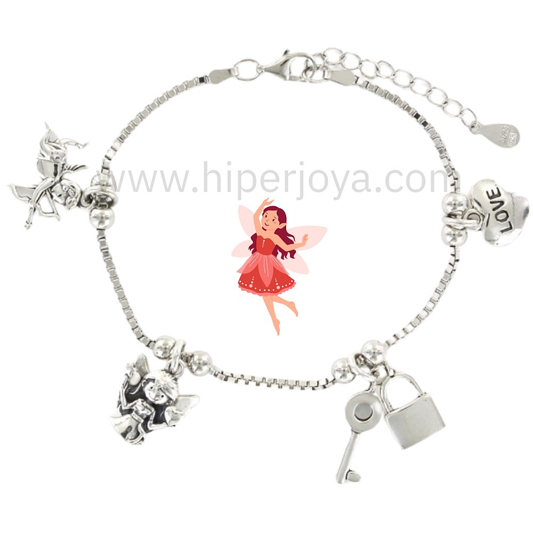Pulsera hada del amor plata 1