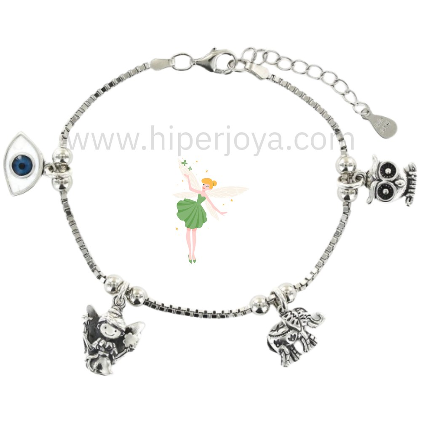 Pulsera hada de la suerte plata 1