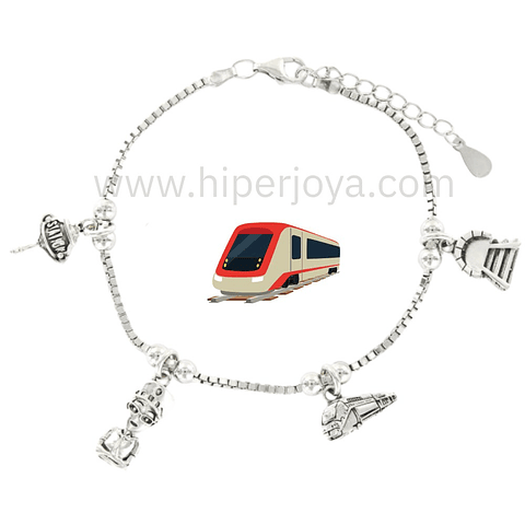 Pulsera trabajadora de metro plata
