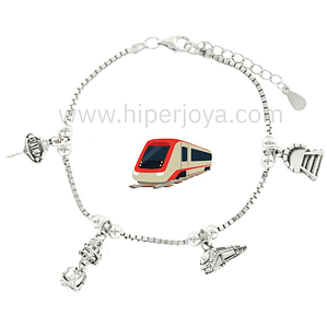 Pulsera trabajadora de metro plata
