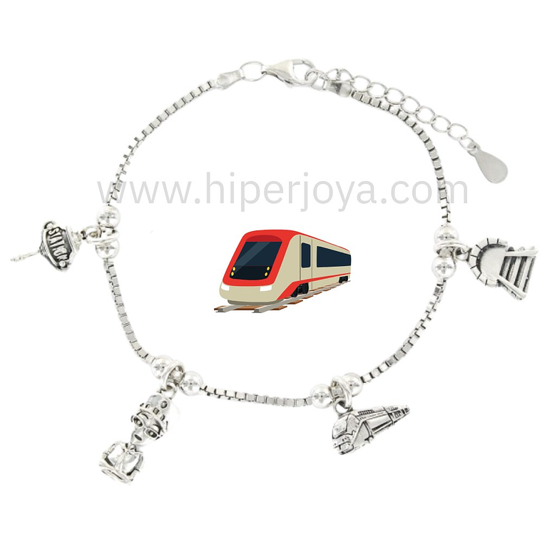 Pulsera trabajadora de metro plata 1